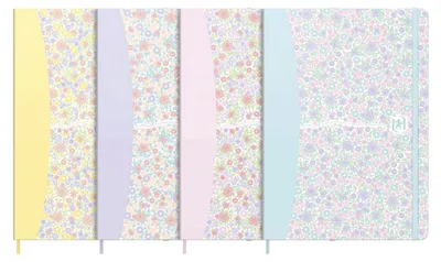 Productafbeelding van Notitieboekje A5/80 pagina's, compact, met bloemenprint, merk OXFORD