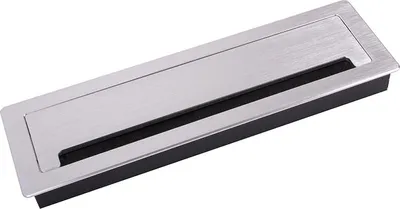 Produktbild von Kabeldurchführung mit Stoßdämpfer, 300 x 90 x 28 mm, gebürstetes Aluminium