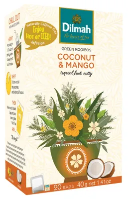 Obrázek produktu pro Dilmah Napar Ovocný Mango Kokos 20 sáčků