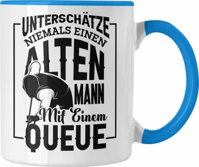 Produktbild von Trendation - Billard Pool Tasse Geschenk Unterschätze Niemals Einen Alten Mann Mit Einem Queue  (Blau)