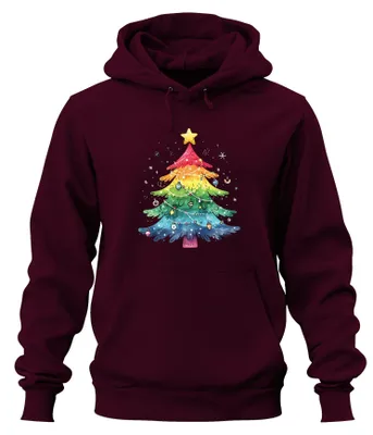 Produktbild von Weihnachtsbaum LGBTQ - Weihnachten Weihnachtsgeschenk Hoodie Kapuzenpullover, Burgundy, L