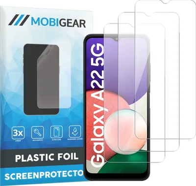Produktbild von Mobigear  Samsung Galaxy A22 5G Displayschutz Schutzfolie - Hüllenfreundlich (3er Pack)