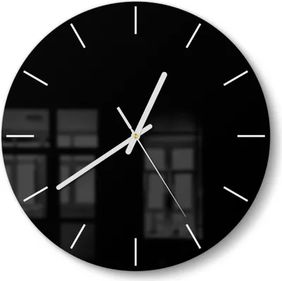 Produktbild von DEQORI Glasuhr Ø30 cm Modern 'Schwarz' Wanduhr Glas Uhr Design leise Küchenuhr