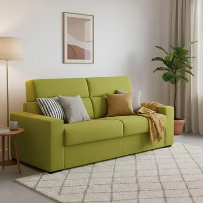 Immagine prodotto di Quindici - Divano Letto 3 Posti, 220x95 cm Verde, Sfoderabile  Italy