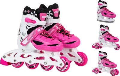 Produktbild von Enero 4-in-1 Rollschuhe, Inliner & Schlittschuhe 34–37 Rosa – Verstellbare Multifunktionsskates