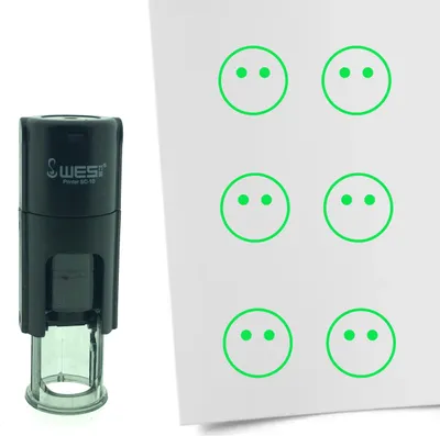 Obrázek produktu pro CombiCraft Stamp Smiley není přítomen 10mm kulatý - zelený inkoust