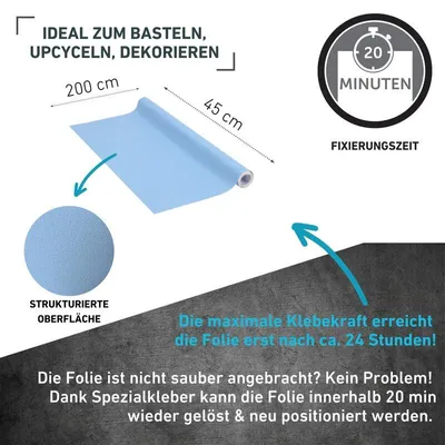 Produktbild von Klebefolie Unimatt karibikblau - 45x200cm