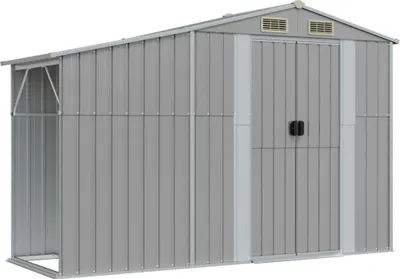 Obrázok produktu pre vidaXL Záhradný prístrešok sivý 277x93x179 cm Pozinkovaná oceľ
