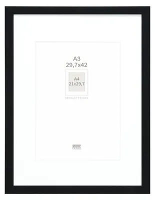 Zdjęcie produktu dla Ramka na zdjęcia Deknudt S66KF2 czarna z białym passe-partout 29,7x42 cm