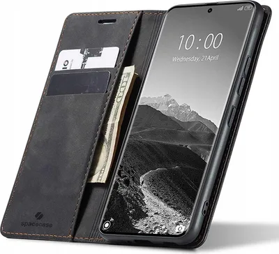 Zdjęcie produktu dla Etui z klapką SPACECASE Wallet do Poco X7/mi Note 14 Pro/14 Pro+ 5G Czarny