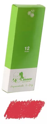 Produktbild von Jolly 3099-0010 X-Big Supersticks Farbstifte mit verstärktem Holzmantel & 6,4 mm Mine, Ø 11 mm, karminrot (12er Pack)