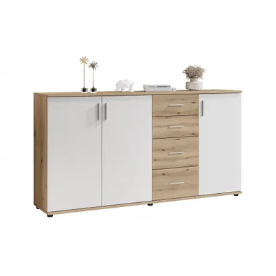 Produktbild von Kommode BC1040 Sideboard Evoke Eiche Nb. / Weiß ca, 160/84/35 cm