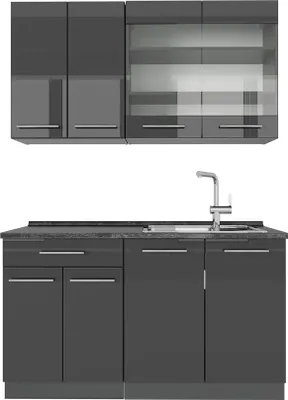 Immagine prodotto di Cucina monoblocco Vicco Fame-Line Antracite lucido 140 cm , PL Antracite, Model 57057