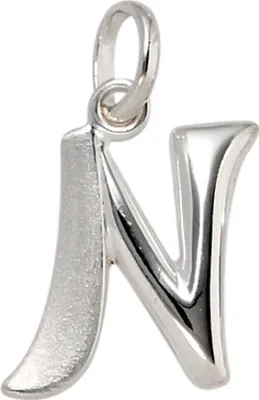 Produktbild von JOBO Anhänger Buchstabe N 925 Sterling Silber rhodiniert teilmattiert