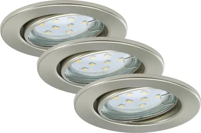 Immagine prodotto di Lampade da incasso a LED orientabili IP23 3xGU10 2,9 W argento metallo Ø8,6 cm Briloner