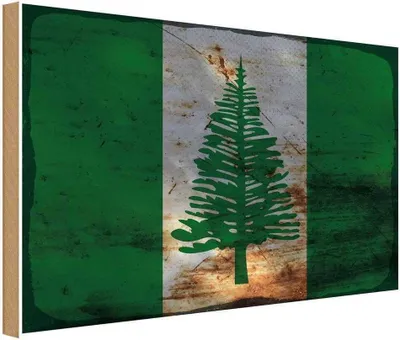 Produktbild von vianmo Holzschild 12x18 cm Norfolkinsel Rost Flagge Fahne Wappen
