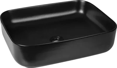 Zdjęcie produktu dla Umywalka nablatowa KERRA KR-384 BLM, ceramiczna, czarny mat, 51 cm