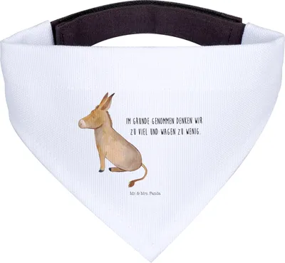 Produktbild von Mr. & Mrs. Panda Halstuch Für Hunde Esel - Weiß - Geschenk, Ziel, Zuversicht, Mut, Positive Gedanken, Erfolg, Hundetuch, Schal, Hundehalstuch, Lustige Sprüche
