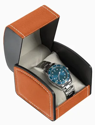 Zdjęcie produktu dla Etui na zegarek szkatułka na zegarek i biżuterię - Skórapoliuretan - 10 x 9 x 8 cm - Czarny