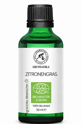 Immagine prodotto di Olio di citronella (lemongrass) 50 ml – Cymbopogon flexuosus biologico – olio di lemongrass per aromaterapia – olio di citronella per diffusori
