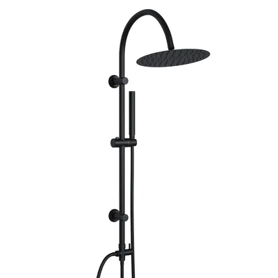 Immagine prodotto di JOHO Colonna Doccia idromassaggio Acciaio Inox Senza Miscelatore Fori Muro Regolabili Doccia Colonna Soffione Doccetta, asta doccia forma di U, D25cm