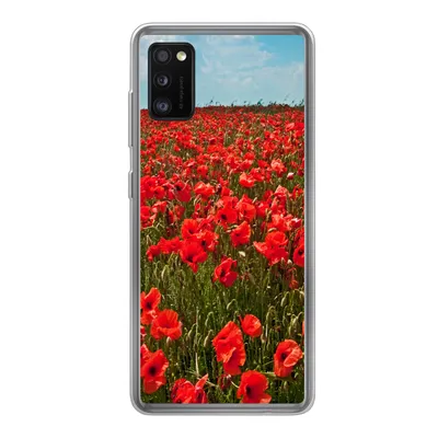Produktbild von MuchoWow® Handyhülle Schutzhülle Hülle für Samsung Galaxy A41 Eine Wiese voller Mohnblumen Silikon Softcase Handy Hülle - Mobiltelefon