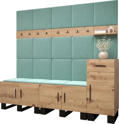 Produktbild von Garderobe ARTIN Set 8 mit gepolsterten Paneelen Industrial Design