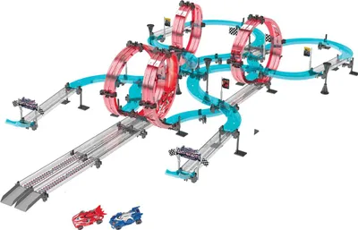 Obrázok produktu pre Avizar, autodráha 984 cm so slučkami 2 autá na trecí pohon, modrá / červená