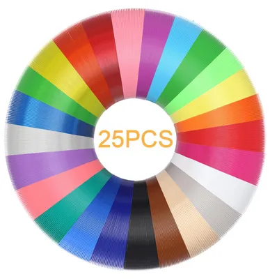 Produktbild von Filament-Nachfüllset für 3D-Stift - PLA - 0,75 mm - 25 Farben - Fest - Mehrfarbig