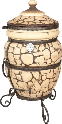 Produktbild von Tandoor Premium „Batyr“ – Traditioneller Schamott-Ofen für Grill- und Backgenuss auf höchstem Niveau, Grillofen für Fleisch, Brot, Pizza, Fladenbrot.