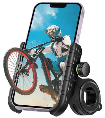 Produktbild von Handyhalterung Fahrrad Motorrad Universal 360° Drehung Anti-Shake Schwarz 3,5-7,0 Zoll