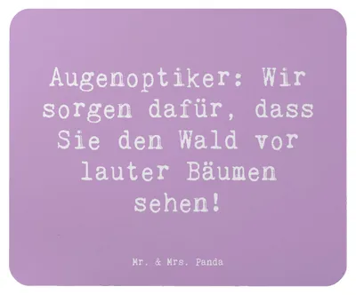 Produktbild von Mr. & Mrs. Panda Mauspad Spruch Augenoptiker Klarblick - Lavendeltraum - Geschenk, Berufsgestaltung, Mouse Pad, Berufsprodukte, Berufsalltag, laptop, Handwerk, Beruf