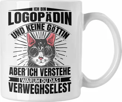 Produktbild von Trendation - Logopädin Lustiger Spruch Tasse Geschenk Logopädie (Weiß)