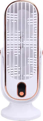 Image de Ventilateur de bureau à tour 5 vitesses Moteur sans balais USB rechargeable Ventilateur de bureau portable pour la maison, le bureau, la cuisine et l'intérieur Blanc