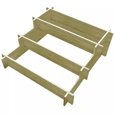 Zdjęcie produktu dla vidaXL 3-poziomowa donica 90 x 90 x 35 cm impregnowana drewnem