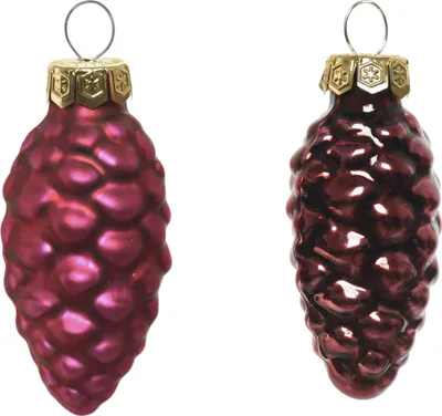 Produktbild von Christbaumschmuck Zapfen Glas Ø 2,5 cm Länge 6 cm 12 Stück ochsenblut