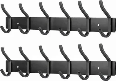 Produktbild von Famanu Wandkleiderständer mit 6 Doppelhaken - Platzsparendes Design