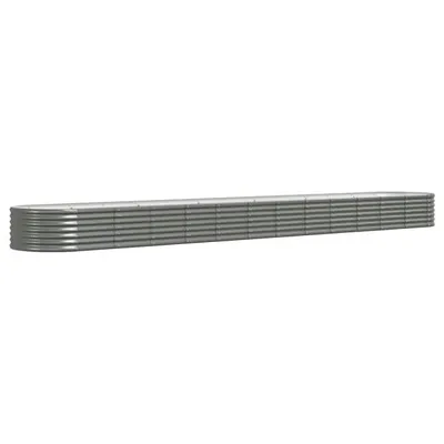 Image de vidaXL Lit surélevé Acier revêtu par poudre 512x80x36 cm Gris