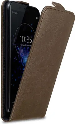 Obrázok produktu pre Cadorabo puzdro pre Sony Xperia XZ2 COMPACT ochranný kryt v hnedej farbe Flipové puzdro na mobilný telefón Puzdro Kryt