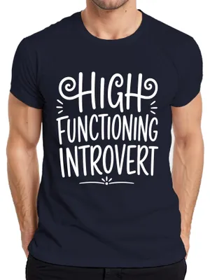 Produktbild von High Functioning Introvert Introvertiert Statement Sarkasmus MBTI Herren T-Shirt, Navy, S