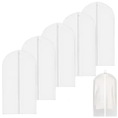 Image de Ensemble de 5 housses de vêtements - Transparent avec fermeture éclair 60 x 100 cm