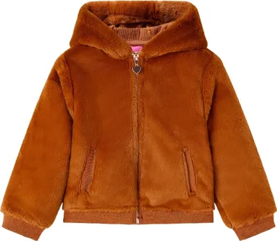 Produktbild von Kinder-Kapuzenjacke Kunstpelz Cognac 92