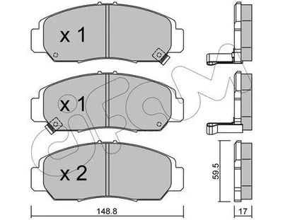 Produktbild von CIFAM Bremsbeläge Satz Vorne Bremsklötze für HONDA CIVIC VII Hatchback (EU, EP, EV) 822-462-0