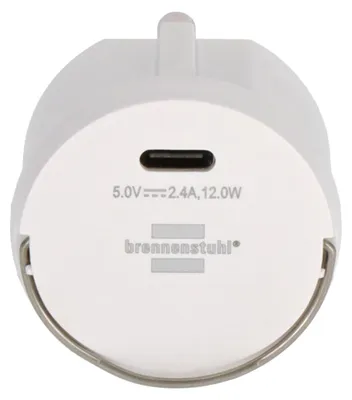 Image de Adaptateur USB-C Brennenstuhl, prise de recharge USB-C 2,4 A, max. 12,0 W, blanc