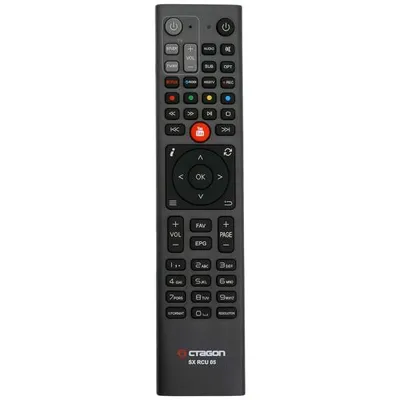 A remote control for a TV or set-top box.