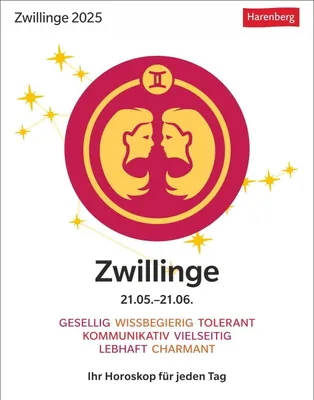 Produktbild von Zwillinge Sternzeichenkalender 2025 - Tagesabreißkalender - Ihr Horoskop für jeden Tag