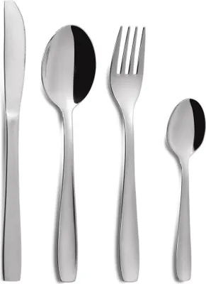 Produktbild von Comas Tafelbesteck Besteckset Essbesteck Menübesteck Besteck Messer Löffel Gabel Kaffeelöffel Edelstahl Silber 6 Personen 24 teilig Hotel Extra