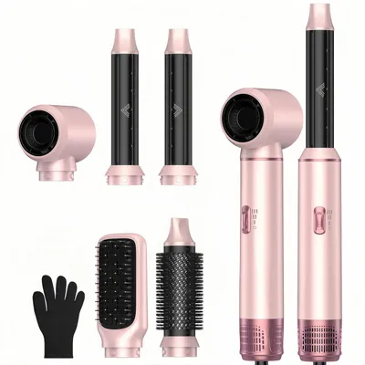 Zdjęcie produktu dla Stylizator do włosów 5 w 1, 1000W, z technologią jonową, szczotka susząca, lokówka, prostownica, suszarka do włosów, zestaw ceramiczny do stylizacji włosów dla kobiet