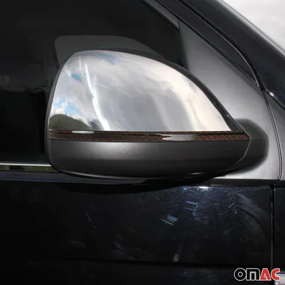 Obrázok produktu pre Krytky zrkadiel pre VW T6 T6.1 všetky 2015-2024 karbónové červené čierne 2ks