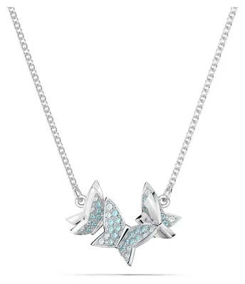 Produktbild von Swarovski Lilia Halskette, Schmetterling, Blau, Rhodiniert